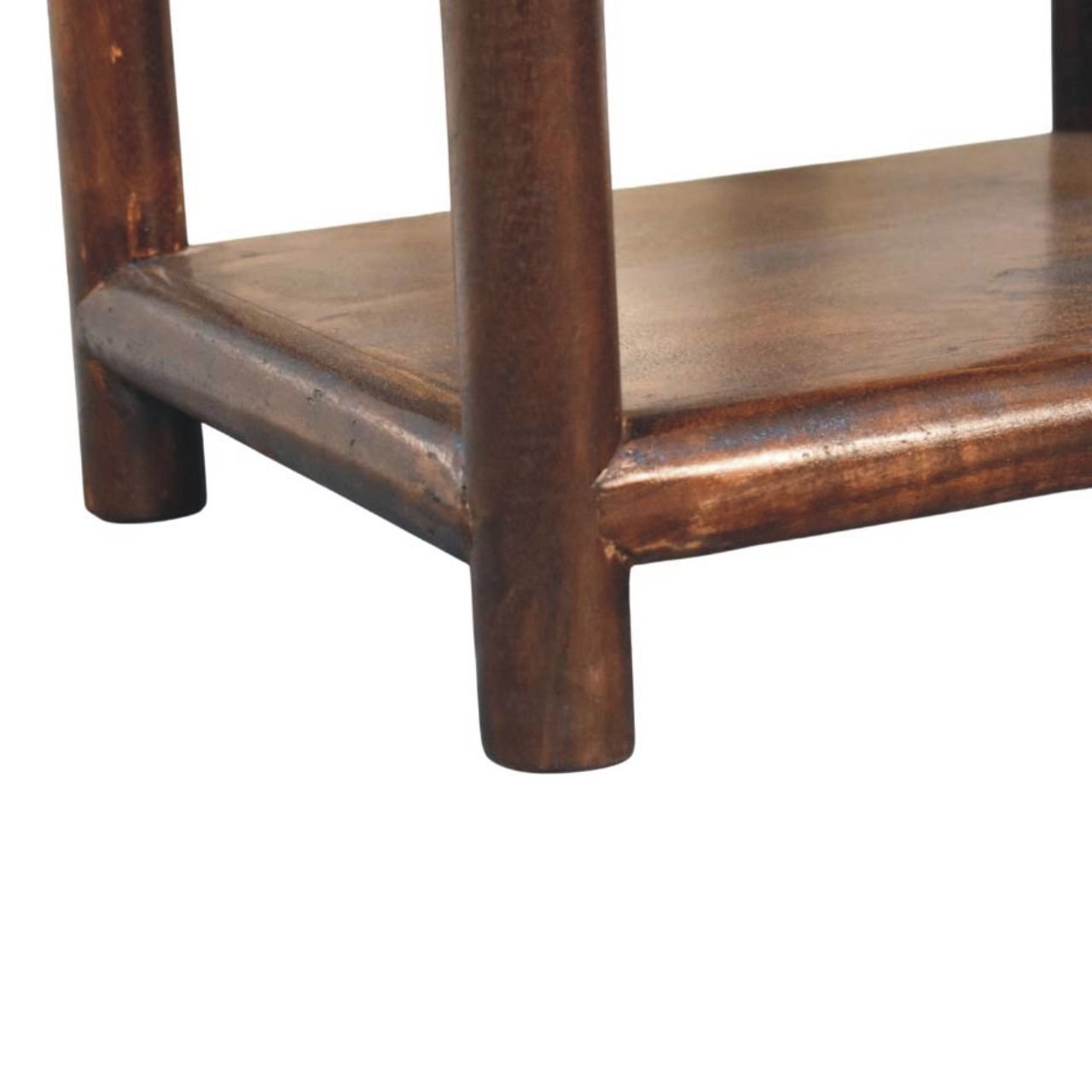 Szafka nocna z litego drewna mango – orzechowa, 45 cm — model IN4425 - obrazek 6