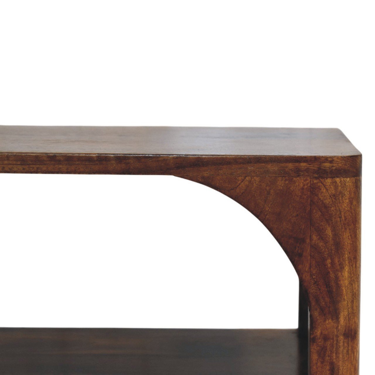 Szafka nocna z litego drewna mango – kasztanowa, 45 cm — model IN4433 - obrazek 4