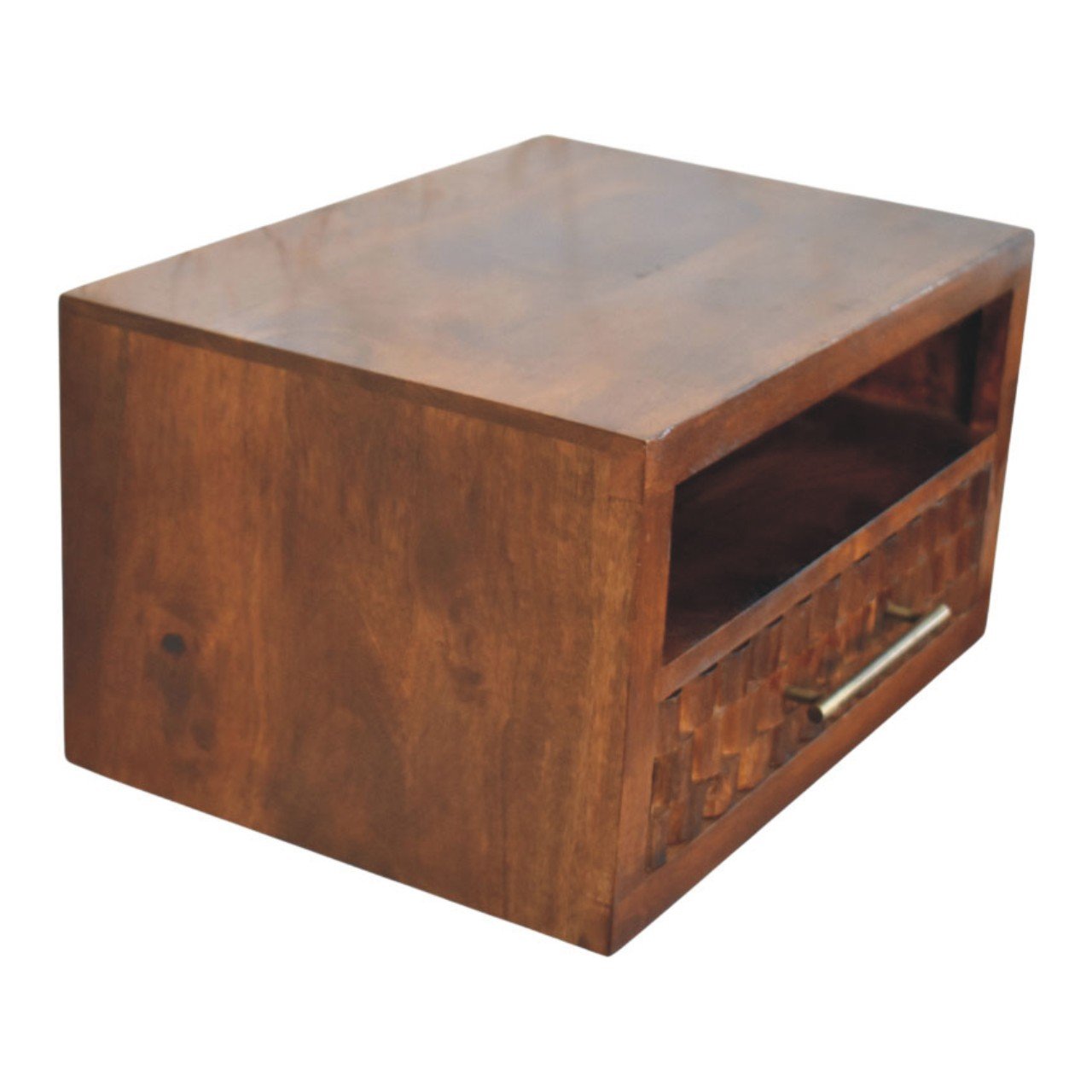 Szafka nocna z litego drewna mango – kasztanowa, 45 cm — model IN4437 - Image 7