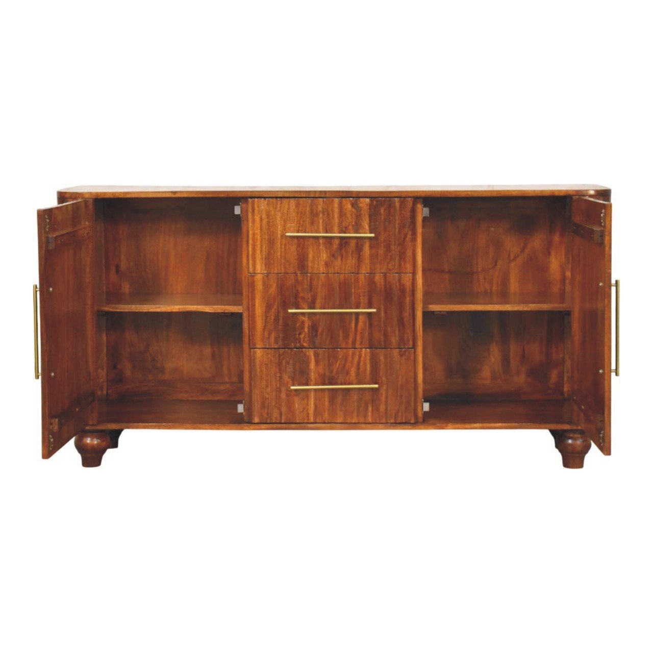 Komoda z litego drewna mango – kasztanowa, 146 cm - Image 8
