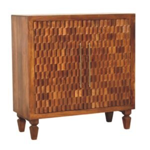 Szafka z litego drewna mango – kasztanowa, 85 cm