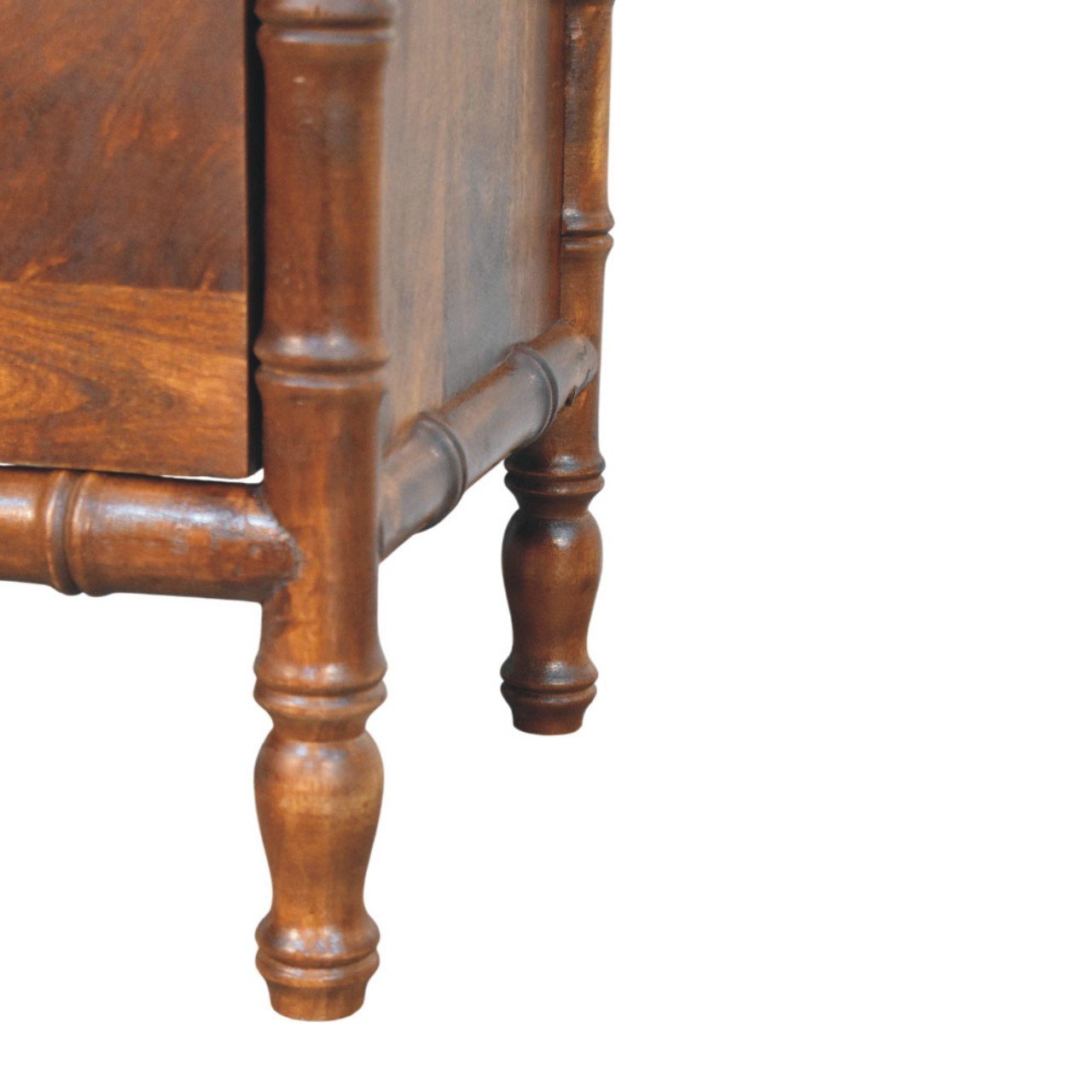 Szafka nocna z litego drewna mango – kasztanowa, 55 cm — model IN4447 - Image 5