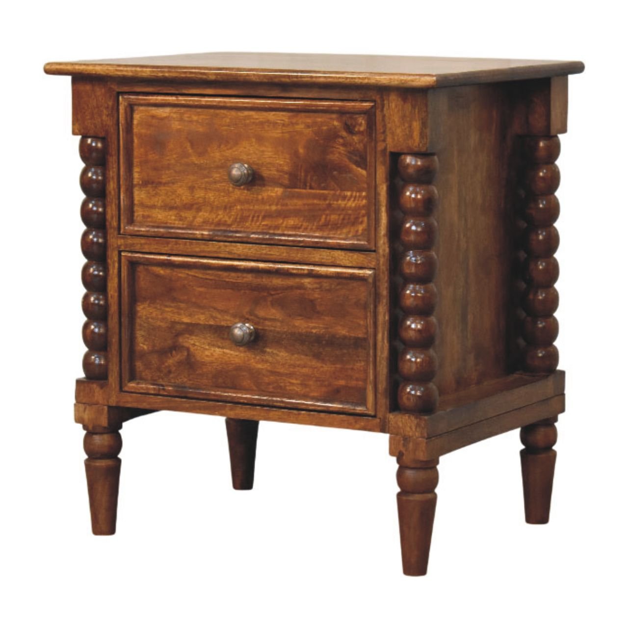 Szafka nocna Artisan IN4448 – lite drewno mango, wykończenie kasztanowe - Image 2