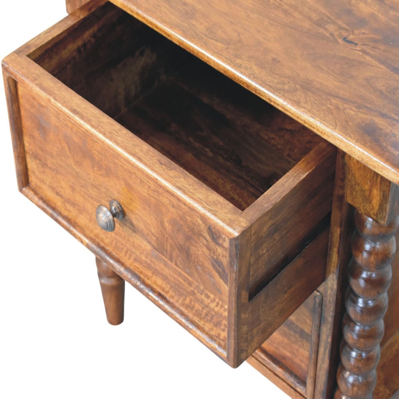 Szafka nocna Artisan IN4448 – lite drewno mango, wykończenie kasztanowe - Image 5