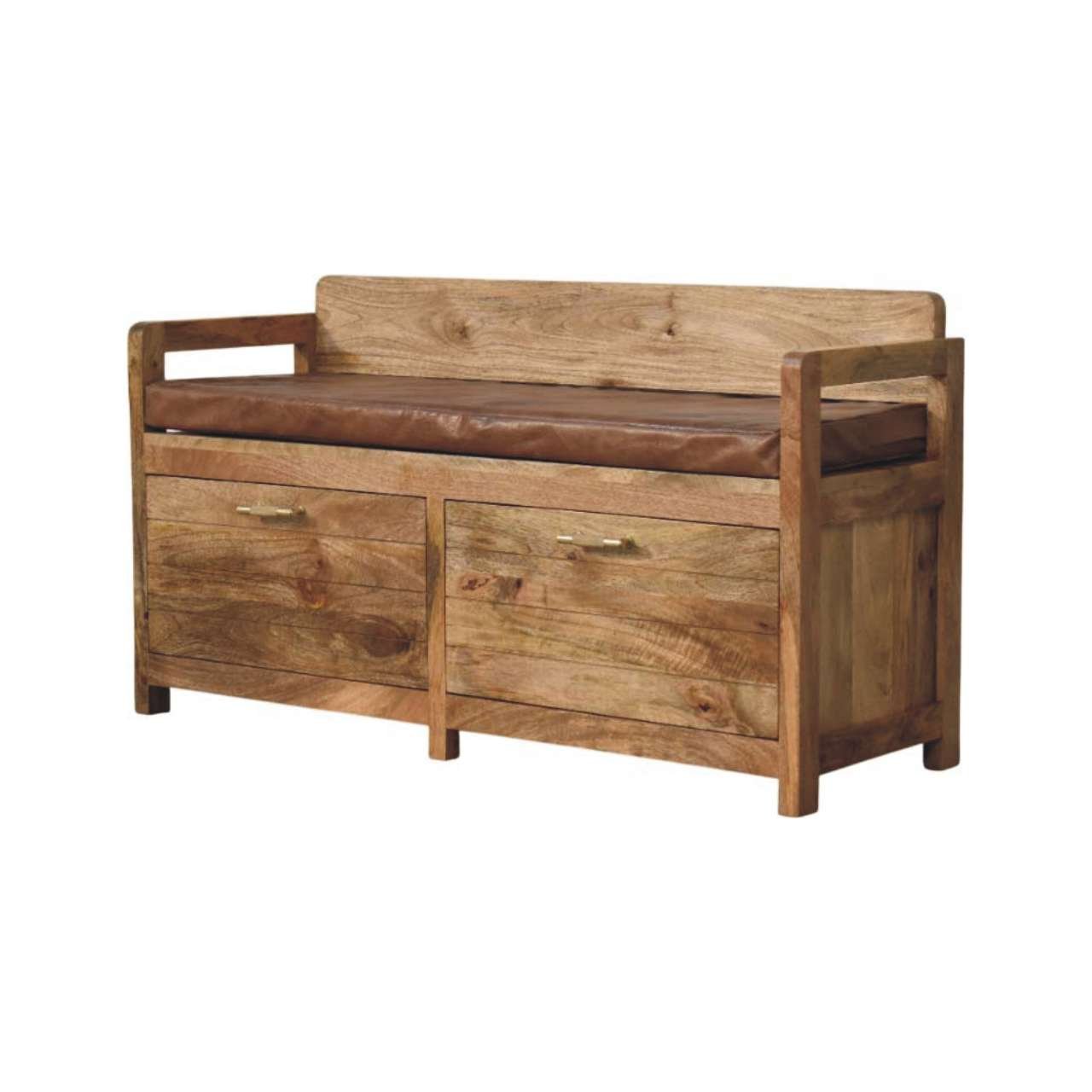 Ławka Artisan IN4455 – lite drewno mango, wykończenie naturalne - Image 3
