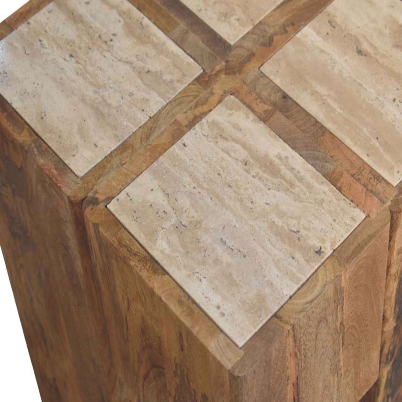 Stolik kawowy Artisan IN4463 – lite drewno mango, wykończenie dębowe - obrazek 4