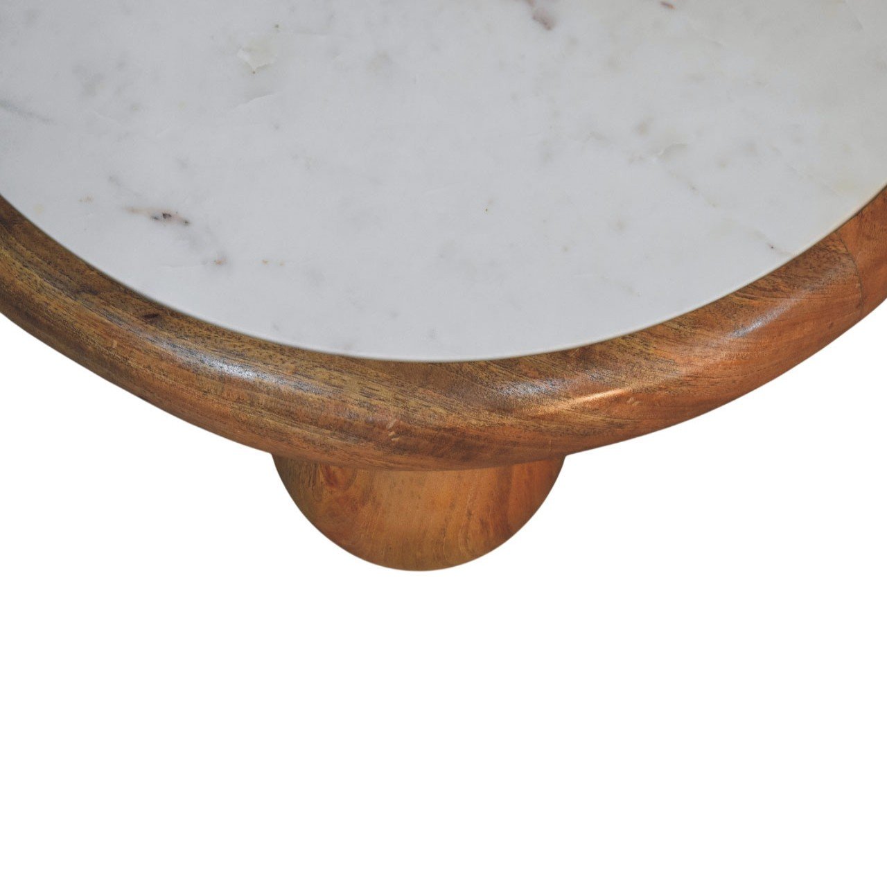 Stolik kawowy z litego drewna mango – dębowy, 80 cm — model IN4485 - Image 2