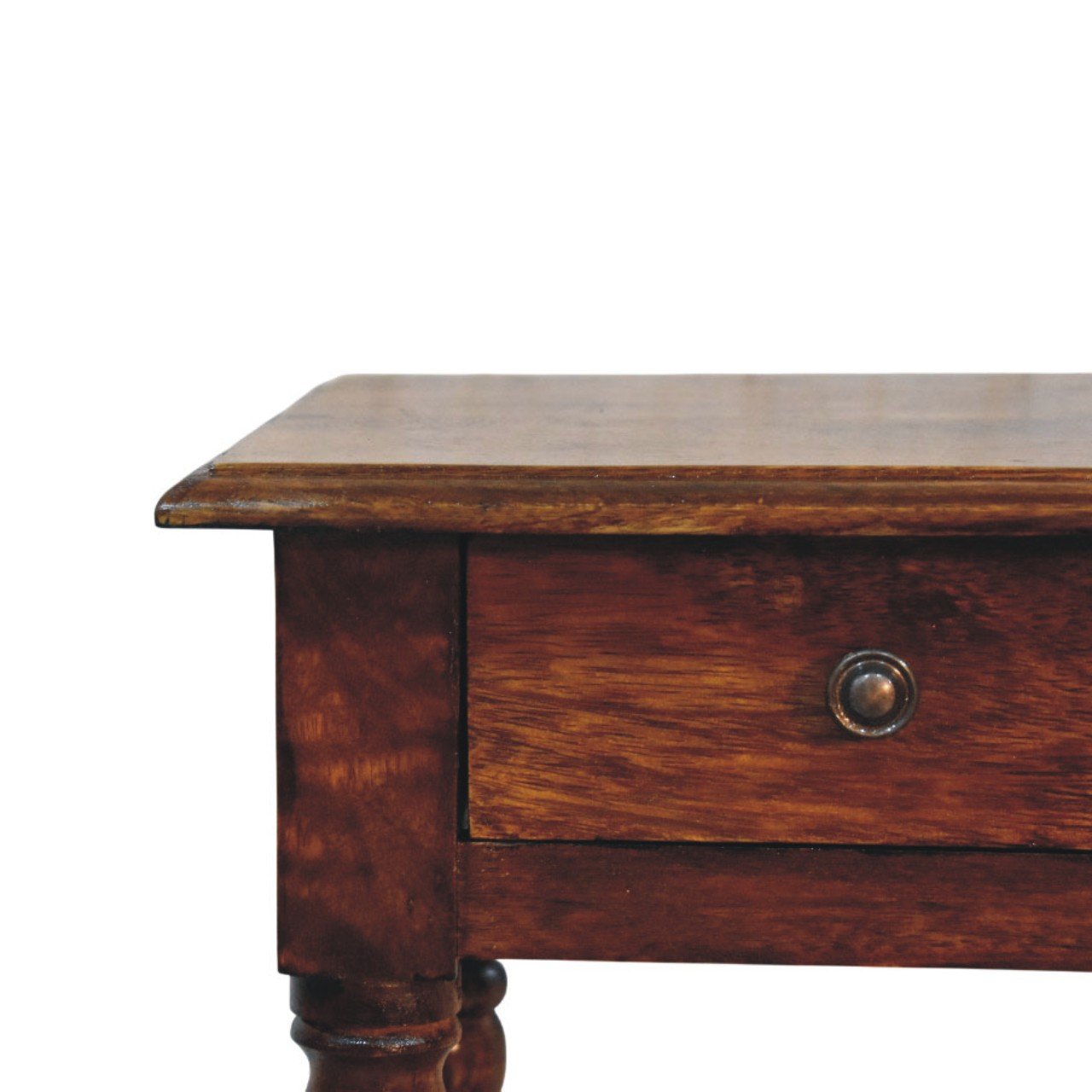 Stolik kawowy Artisan IN4486 – lite drewno mango, wykończenie kasztanowe - obrazek 3