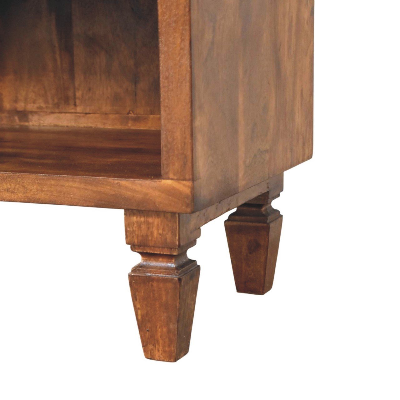 Ławka z litego drewna mango – kasztanowa, 87 cm - Image 6