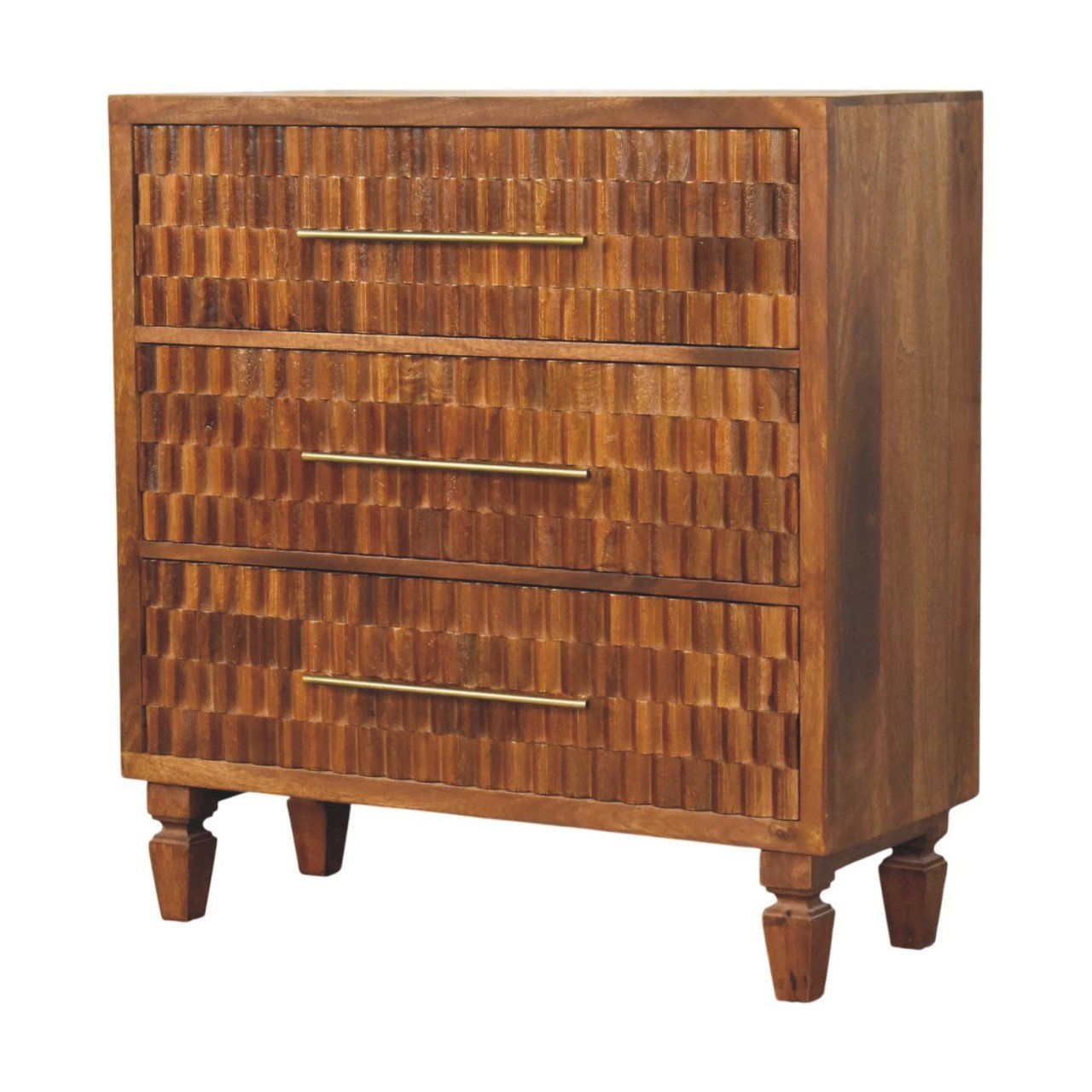 Komoda z litego drewna mango – kasztanowa, 83 cm