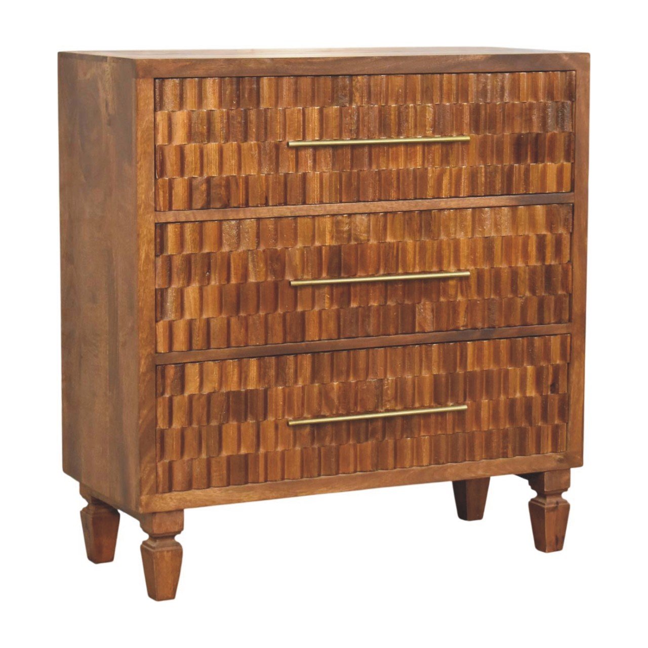 Komoda z litego drewna mango – kasztanowa, 83 cm - Image 2