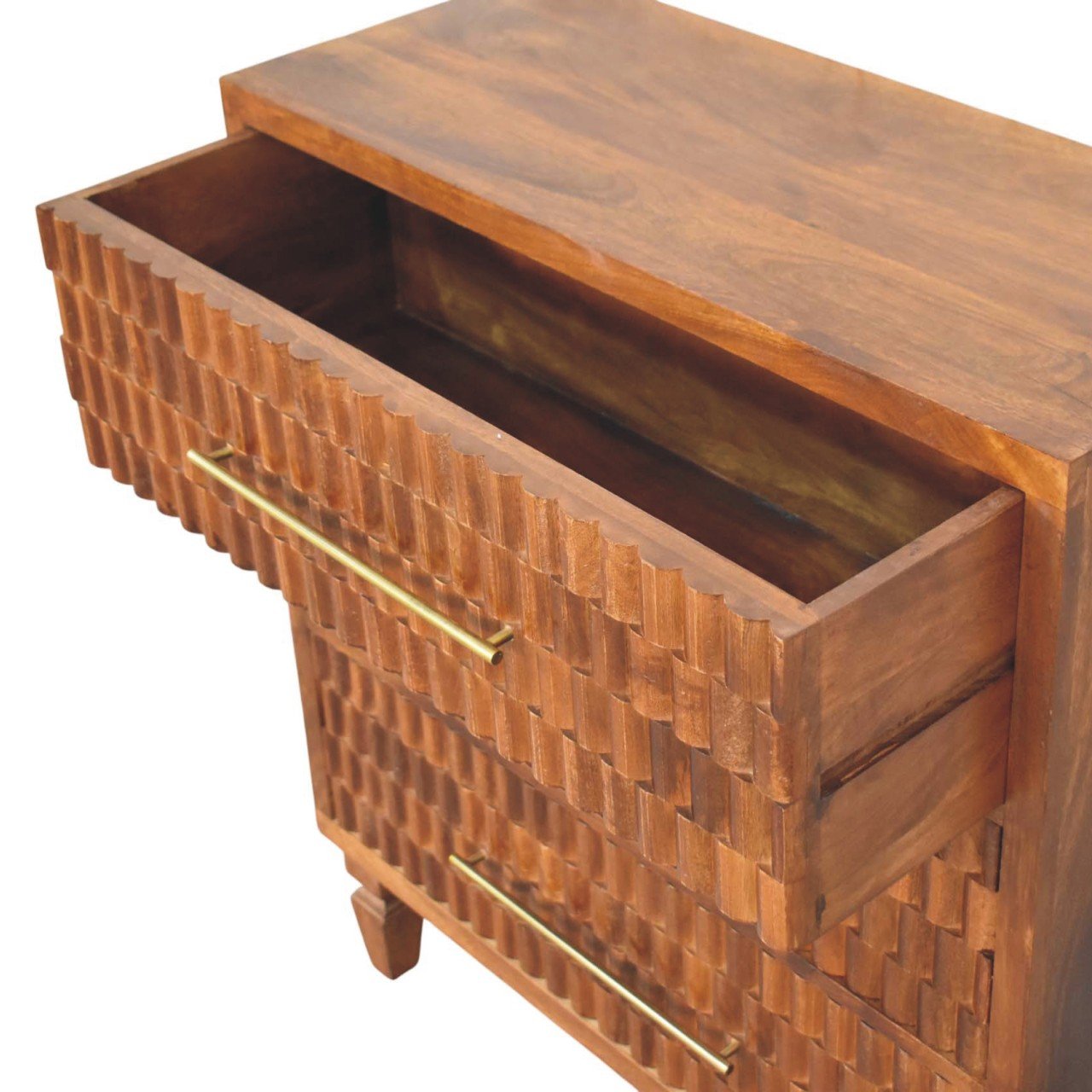 Komoda z litego drewna mango – kasztanowa, 83 cm - Image 5