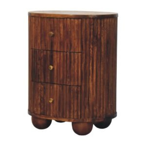 Szafka nocna Artisan IN4507 – lite drewno mango, wykończenie kasztanowe
