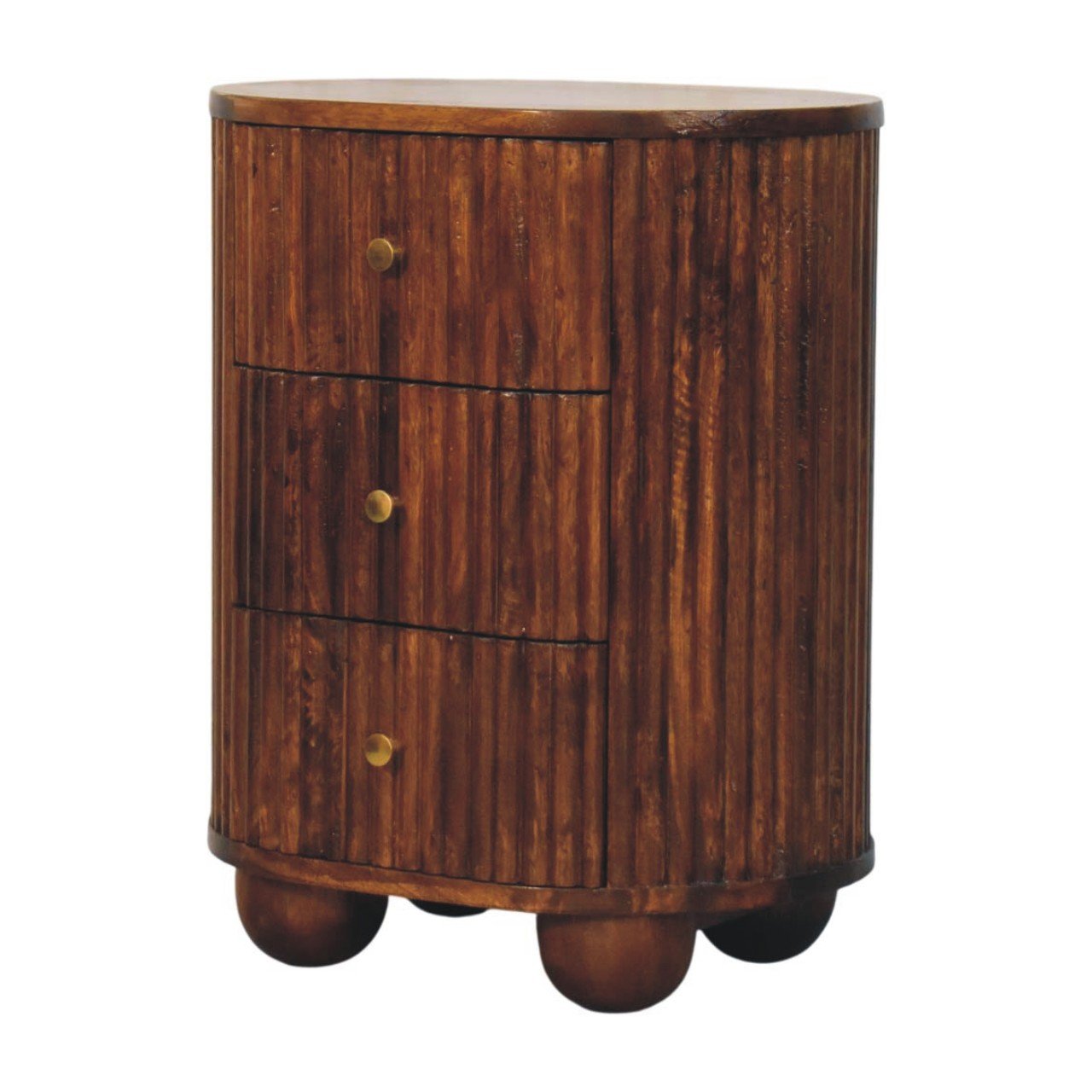 Szafka nocna Artisan IN4507 – lite drewno mango, wykończenie kasztanowe