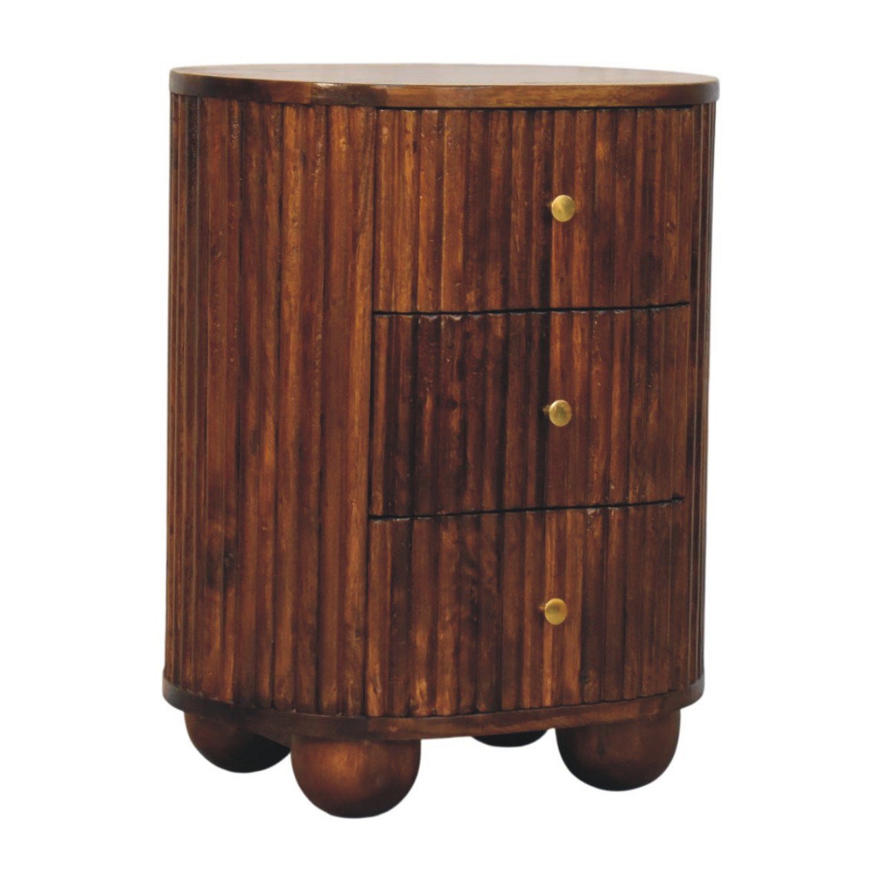 Szafka nocna Artisan IN4507 – lite drewno mango, wykończenie kasztanowe - Image 2