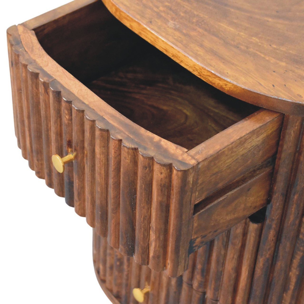 Szafka nocna Artisan IN4507 – lite drewno mango, wykończenie kasztanowe - Image 4