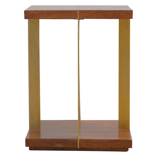 Stolik kawowy Artisan IN481 – lite drewno mango, wykończenie kasztanowe - Image 6