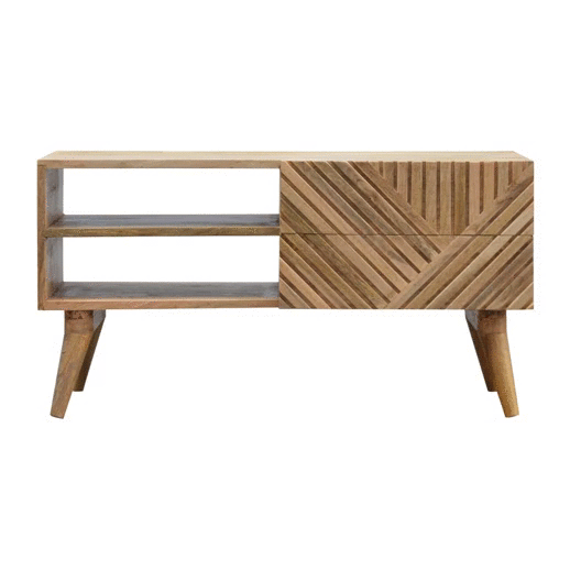 Szafka RTV Artisan IN662 – lite drewno mango, wykończenie dębowe - obrazek 9