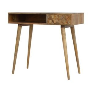 Biurko z litego drewna mango – dębowe, 88 cm — model IN699