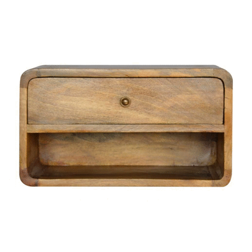 Szafka nocna z litego drewna mango – dębowa, 45 cm — model IN707 - obrazek 8