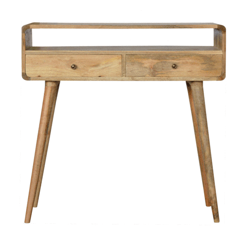 Stół z litego drewna mango – dębowy, 90 cm — model IN714 - obrazek 9