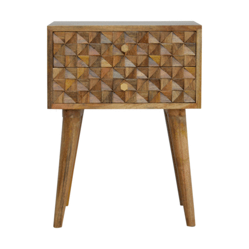 Szafka nocna Artisan IN723 – lite drewno mango, wykończenie dębowe - Image 9