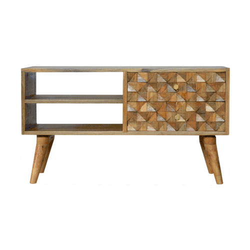 Szafka RTV Artisan IN724 – lite drewno mango, wykończenie dębowe - obrazek 9