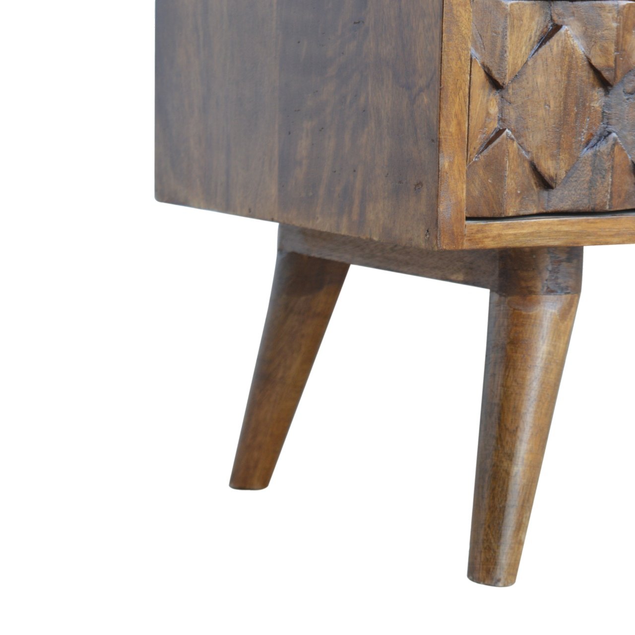 Szafka RTV z litego drewna mango – kasztanowa, 85 cm — model IN738 - obrazek 4