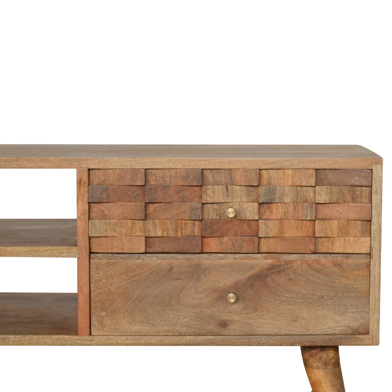 Szafka RTV Artisan IN742 – lite drewno mango, wykończenie dębowe - obrazek 3