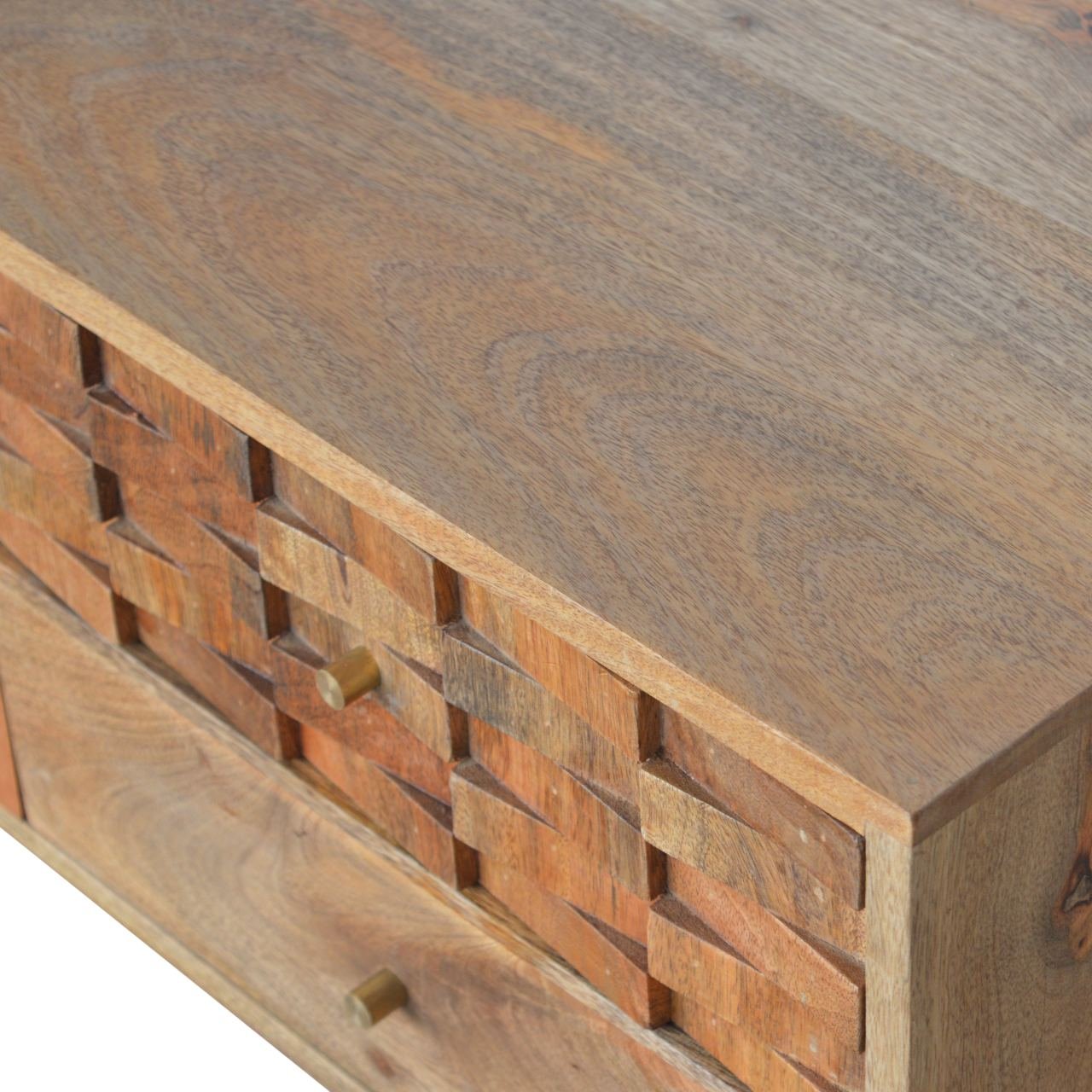 Szafka RTV Artisan IN742 – lite drewno mango, wykończenie dębowe - obrazek 4