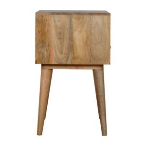 Szafka nocna z litego drewna mango – dębowa, 45 cm — model IN756