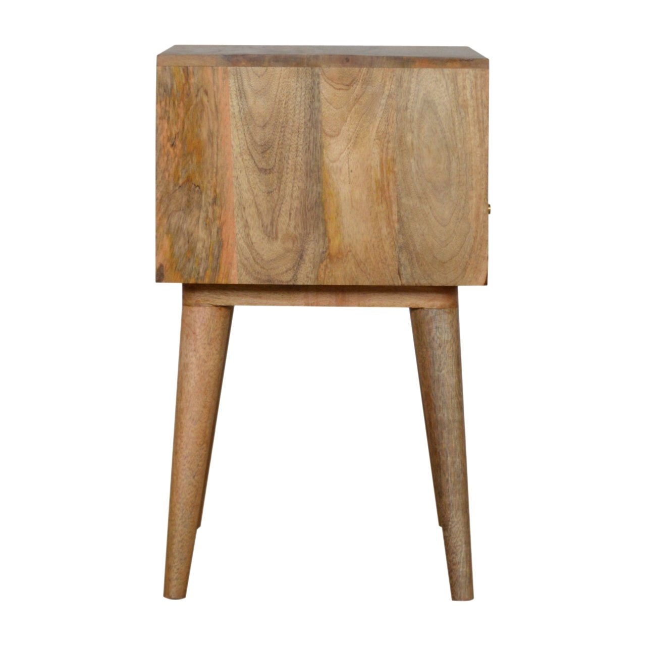 Szafka nocna z litego drewna mango – dębowa, 45 cm — model IN756
