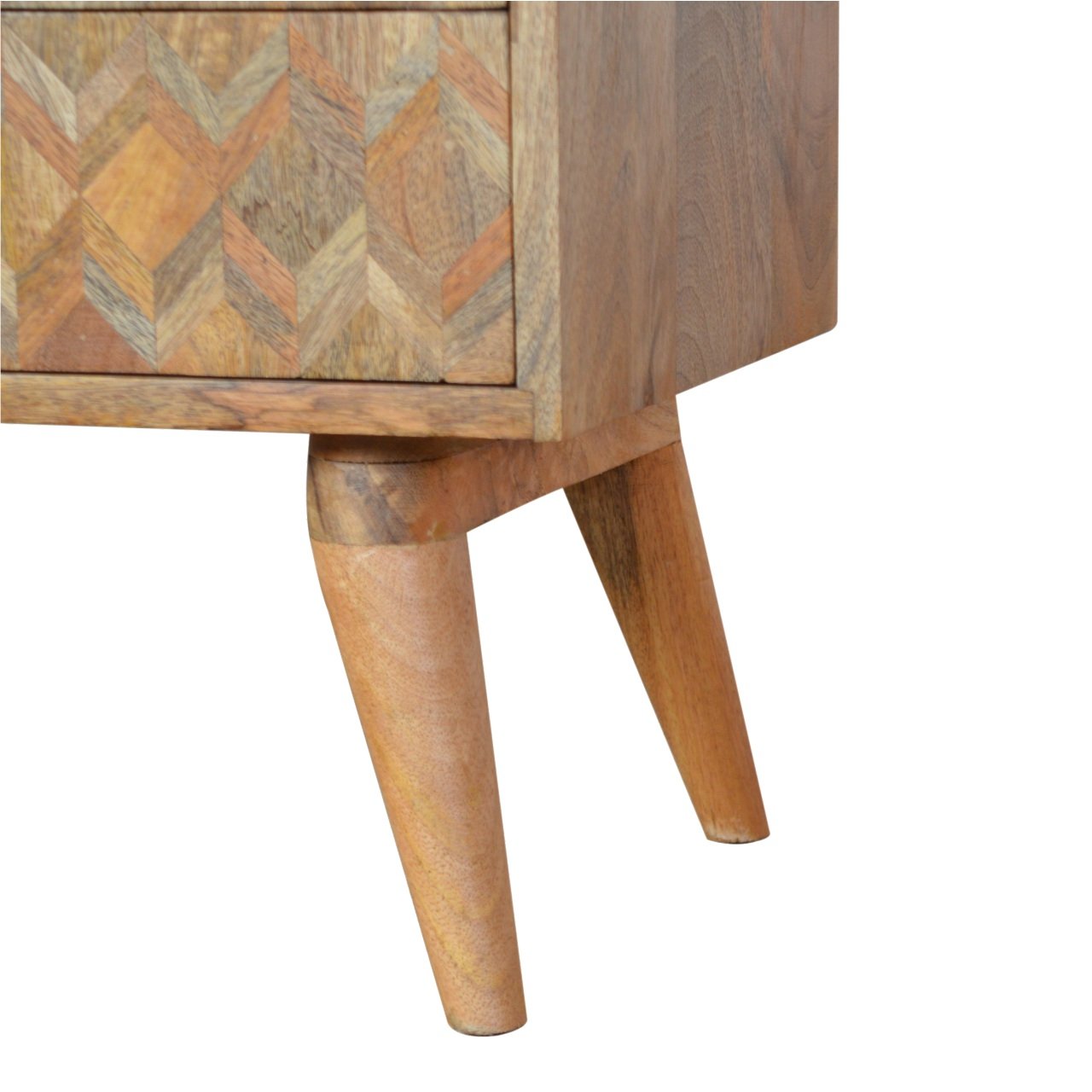 Szafka RTV z litego drewna mango – dębowa, 85 cm — model IN757 - obrazek 6