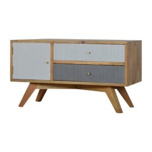 Szafka RTV Artisan IN768 – lite drewno mango, wykończenie dębowe