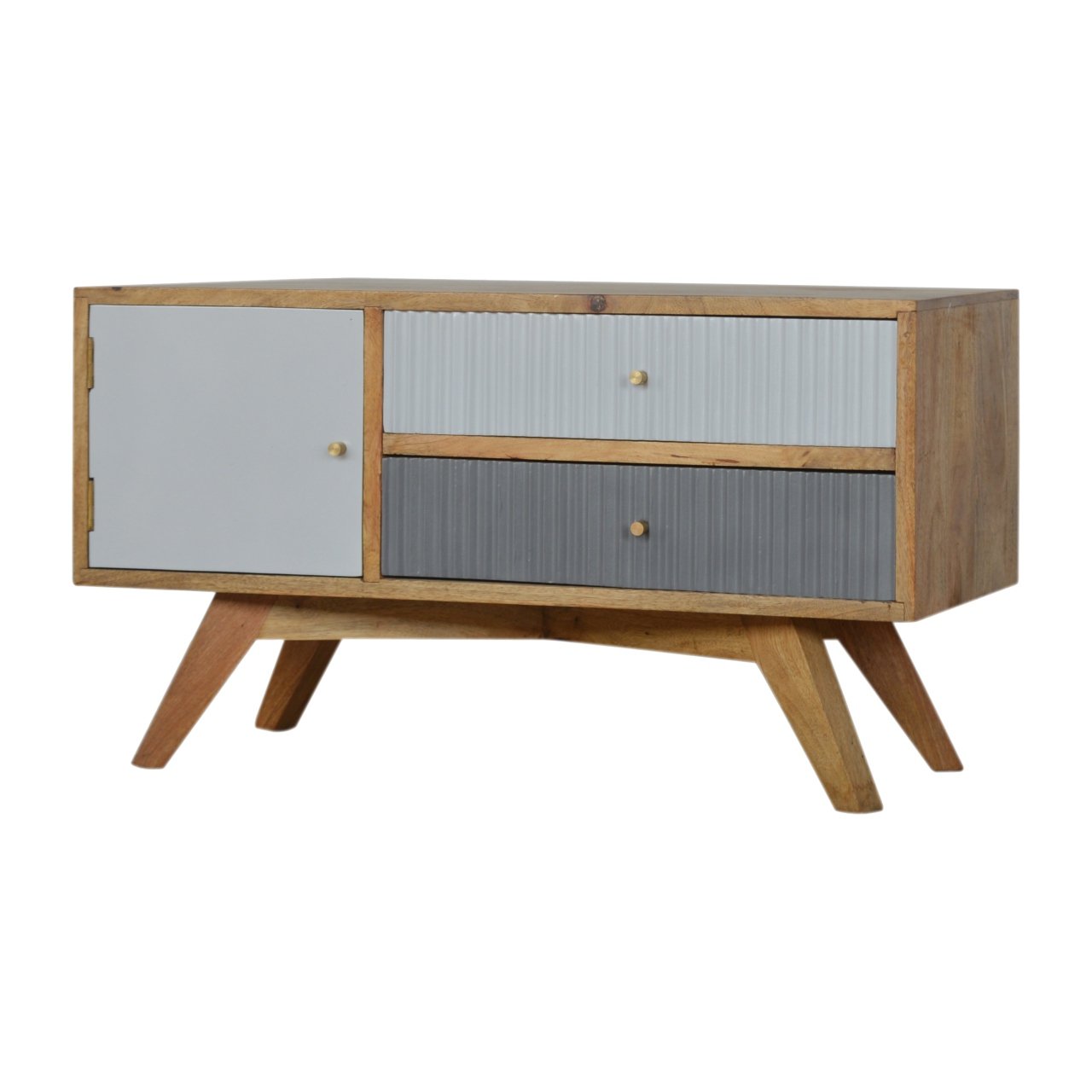 Szafka RTV Artisan IN768 – lite drewno mango, wykończenie dębowe