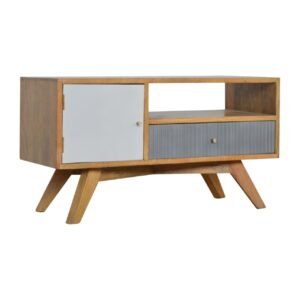 Szafka RTV Artisan IN772 – lite drewno mango, wykończenie dębowe