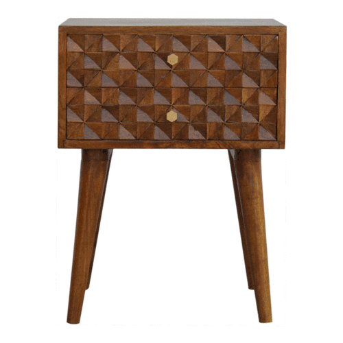 Szafka nocna Artisan IN790 – lite drewno mango, wykończenie kasztanowe - obrazek 9