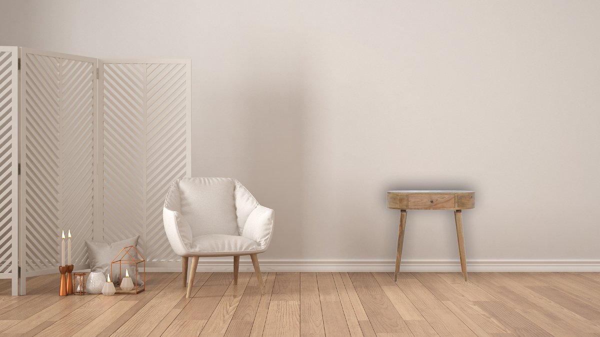 Konsola z litego drewna mango – dębowa, 80 cm - Image 10