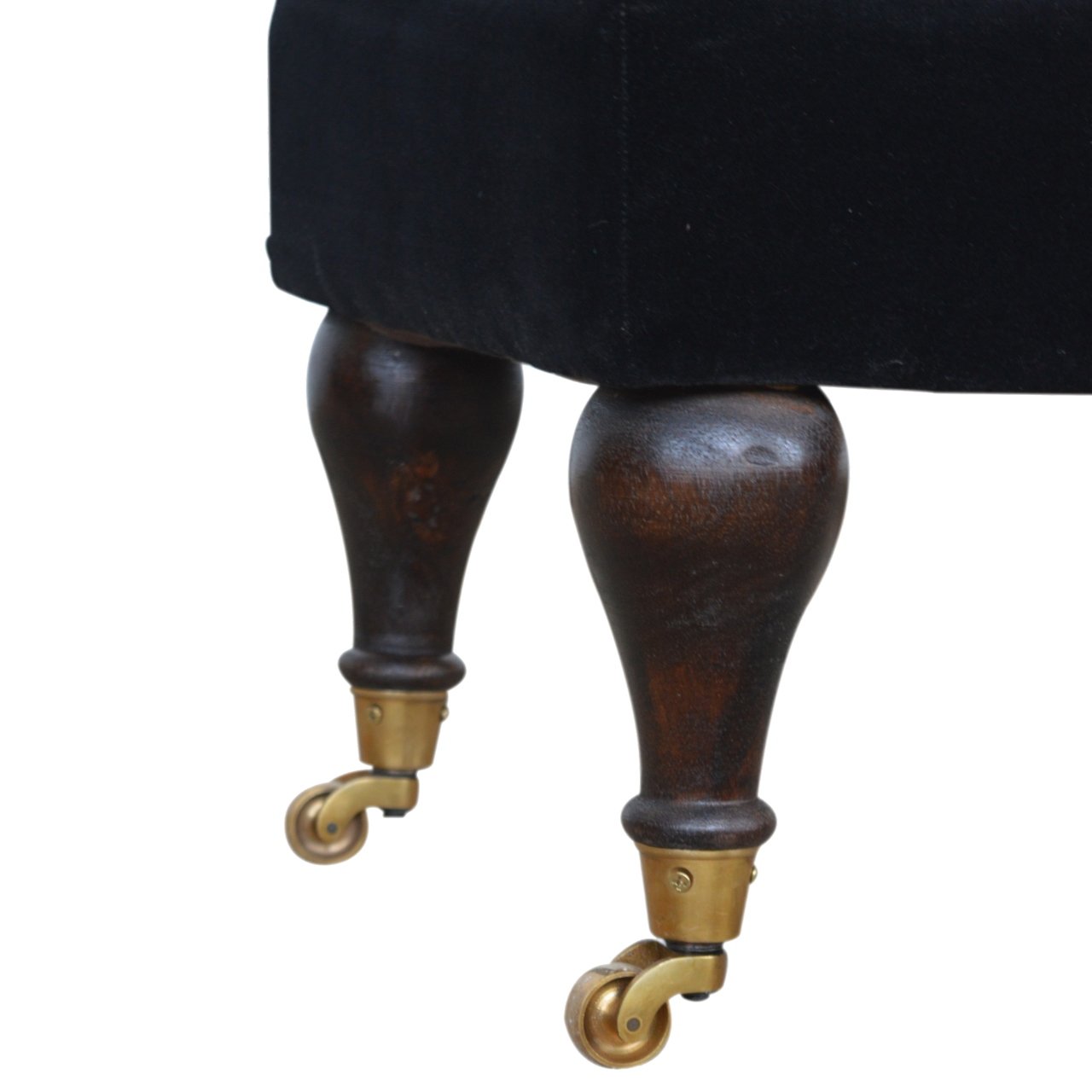 Ławka z drewna i bawełny – orzechowa, 120 cm — model IN885 - Image 5
