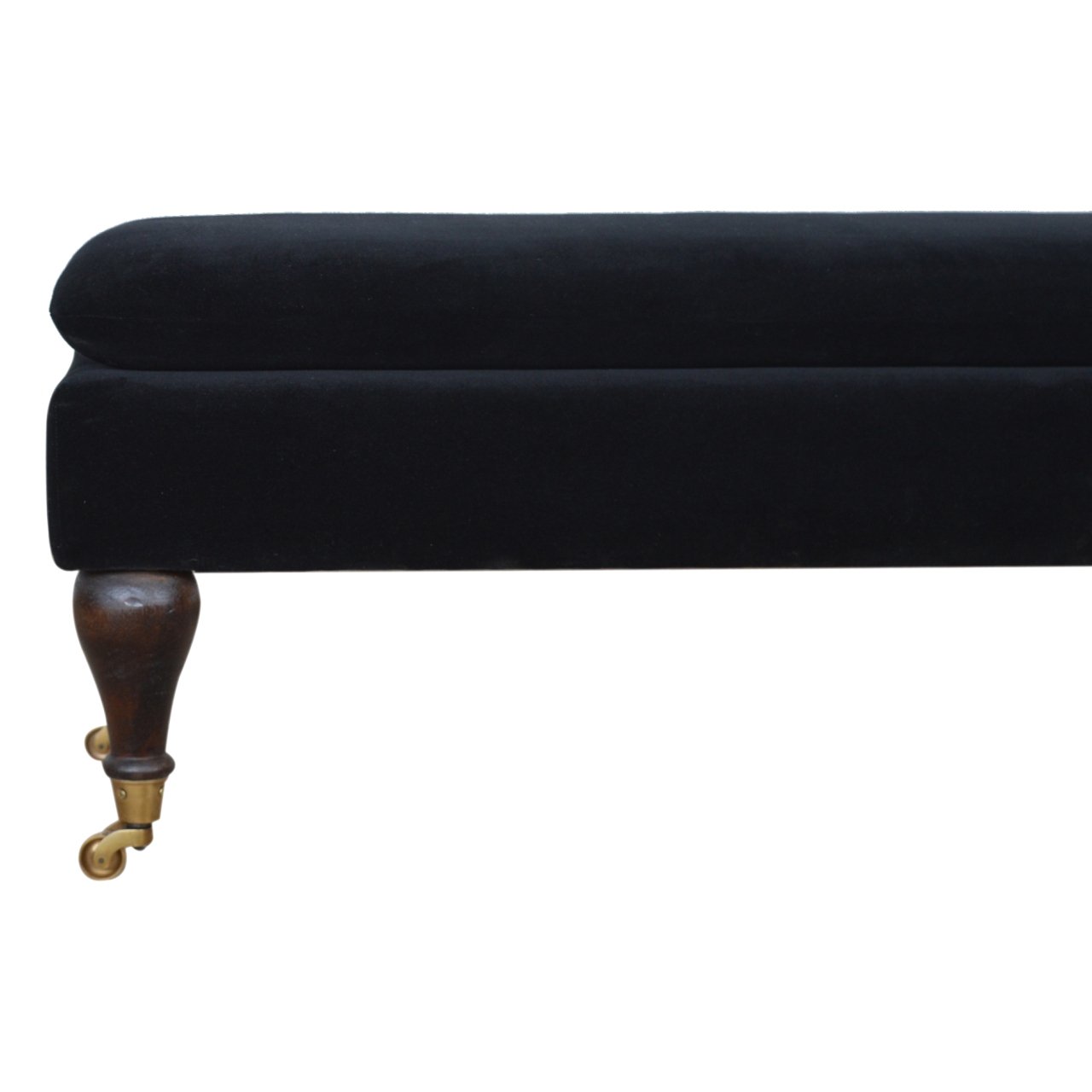 Ławka z drewna i bawełny – orzechowa, 120 cm — model IN885 - Image 7