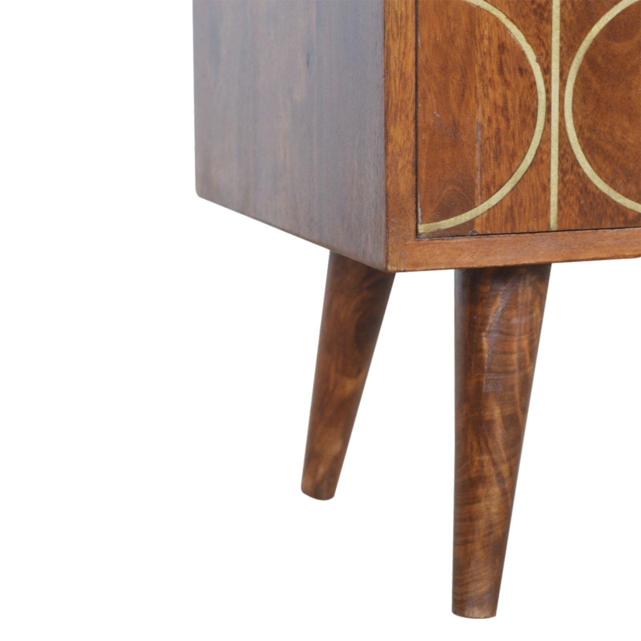 Szafka RTV z litego drewna mango – kasztanowa, 110 cm — model IN927 - obrazek 5
