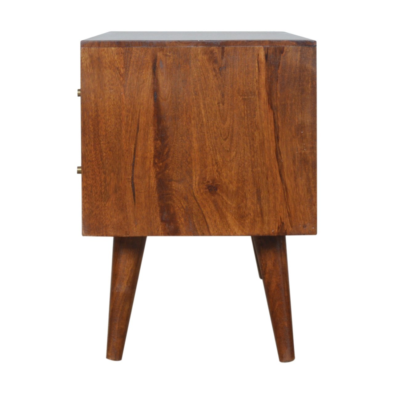 Szafka RTV z litego drewna mango – kasztanowa, 110 cm — model IN927 - obrazek 7