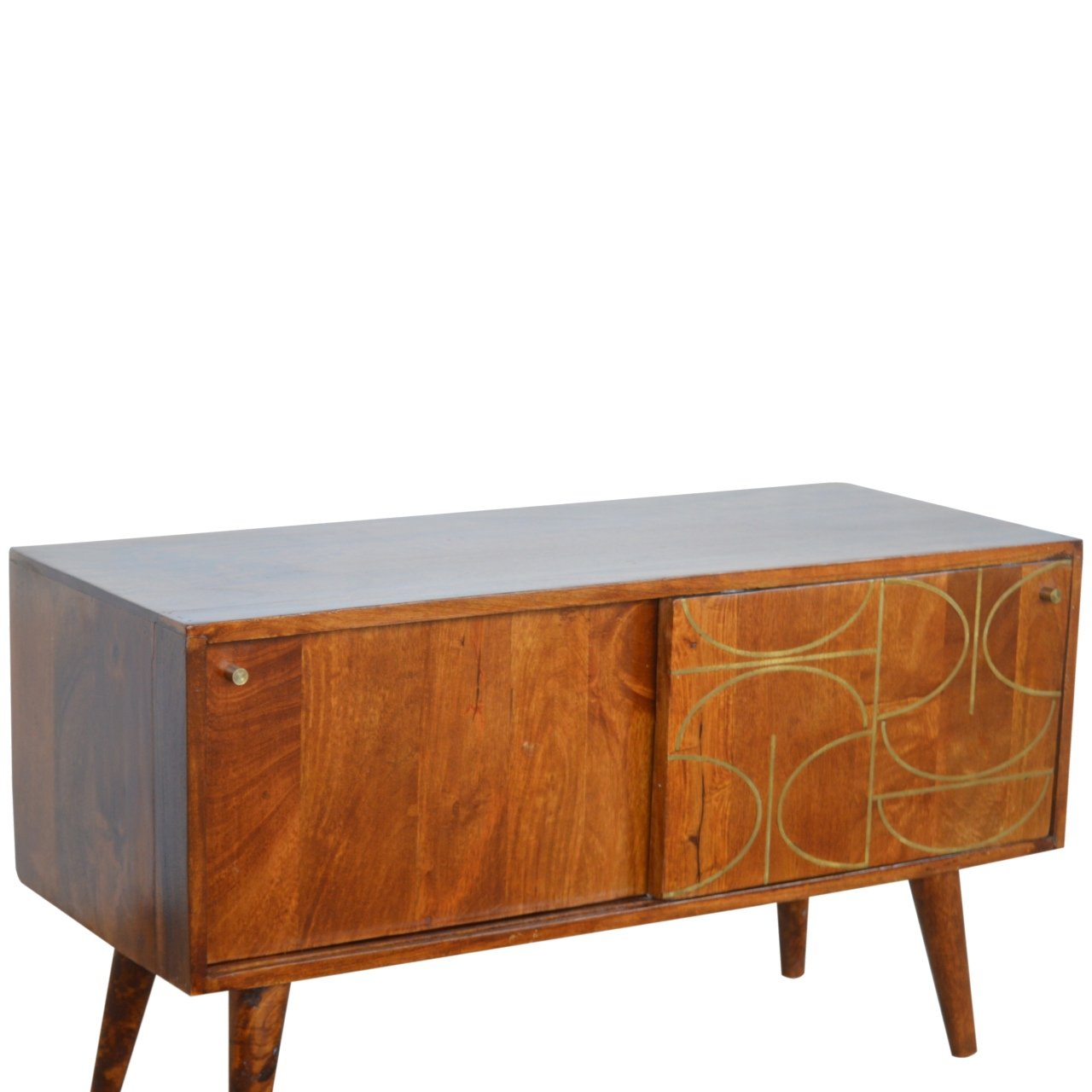 Komoda z litego drewna mango – kasztanowa, 88 cm - obrazek 6