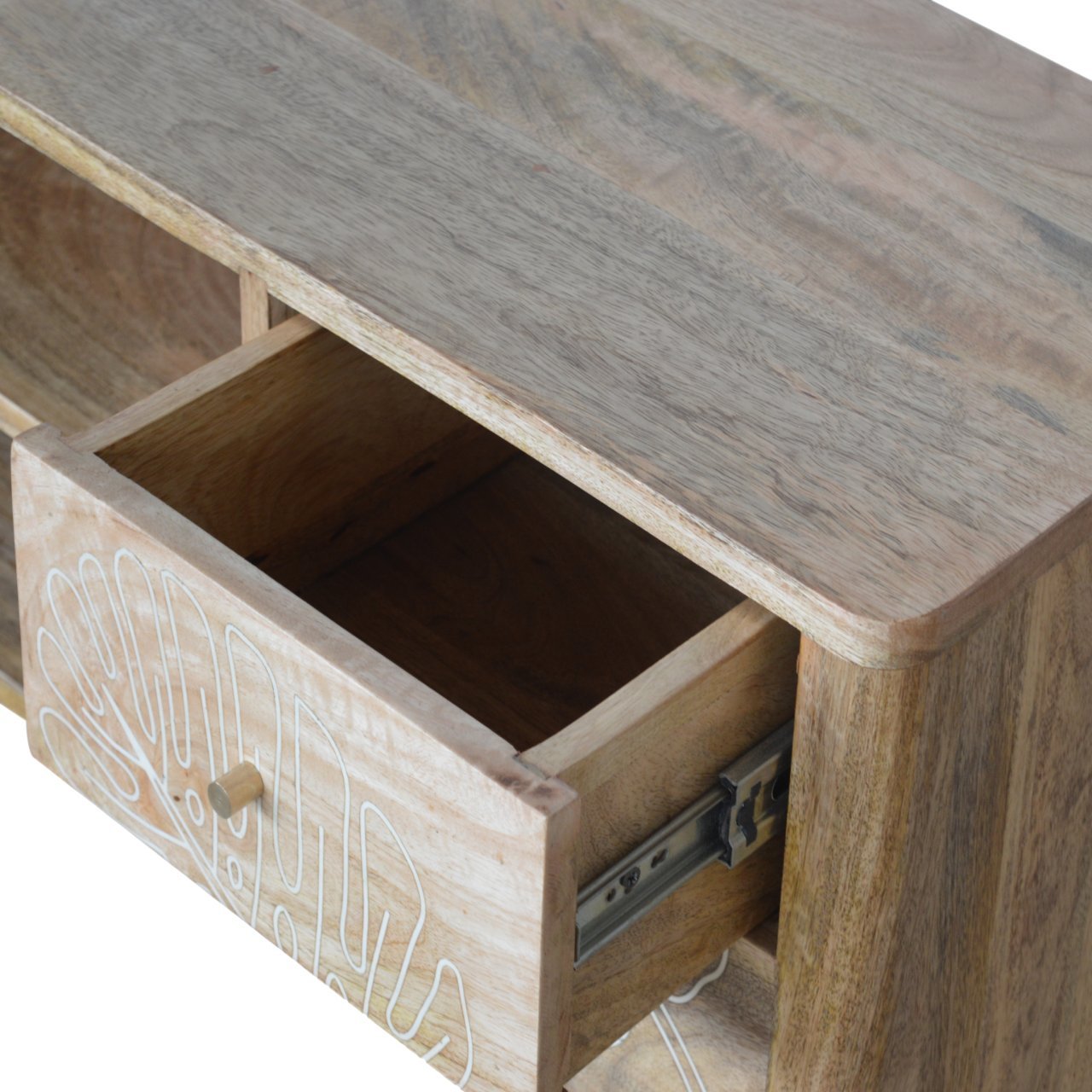 Szafka RTV Artisan IN950 – lite drewno mango, wykończenie dębowe - obrazek 4