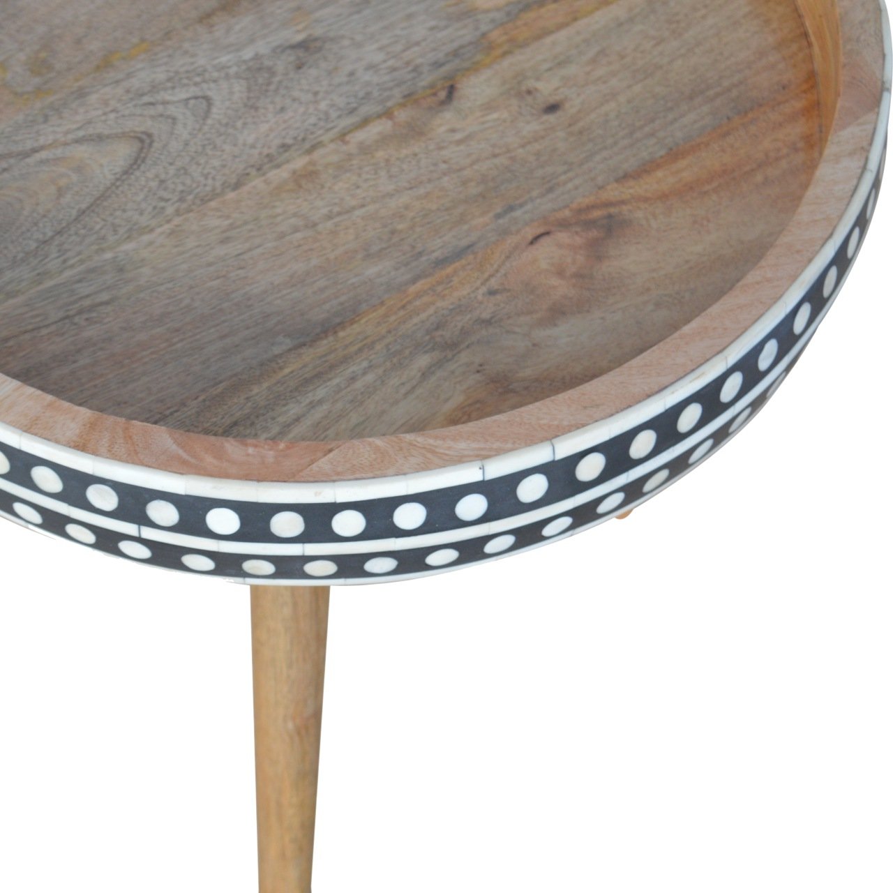 Stolik kawowy Artisan IN952 – lite drewno mango, wykończenie czarne