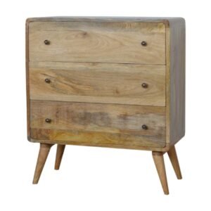 Komoda z litego drewna mango – dębowa, 70 cm — model IN955