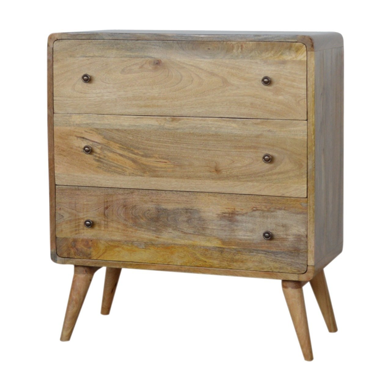 Komoda z litego drewna mango – dębowa, 70 cm — model IN955