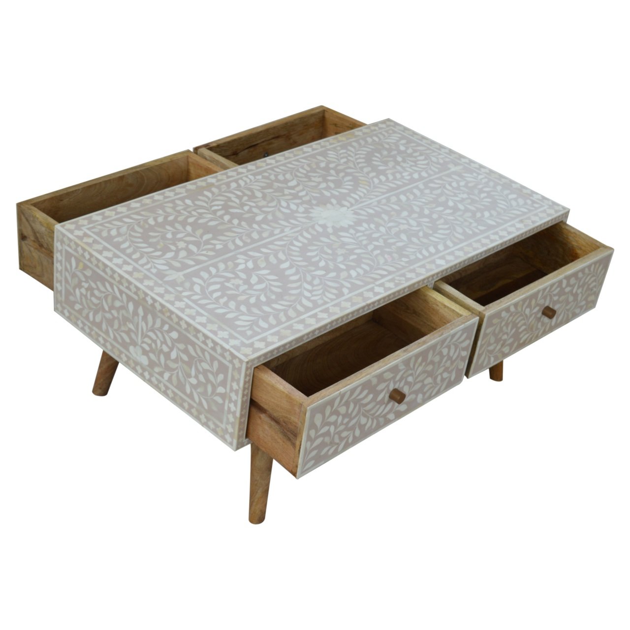 Stolik kawowy Artisan IN963 – lite drewno mango, wykończenie dębowe - Image 3
