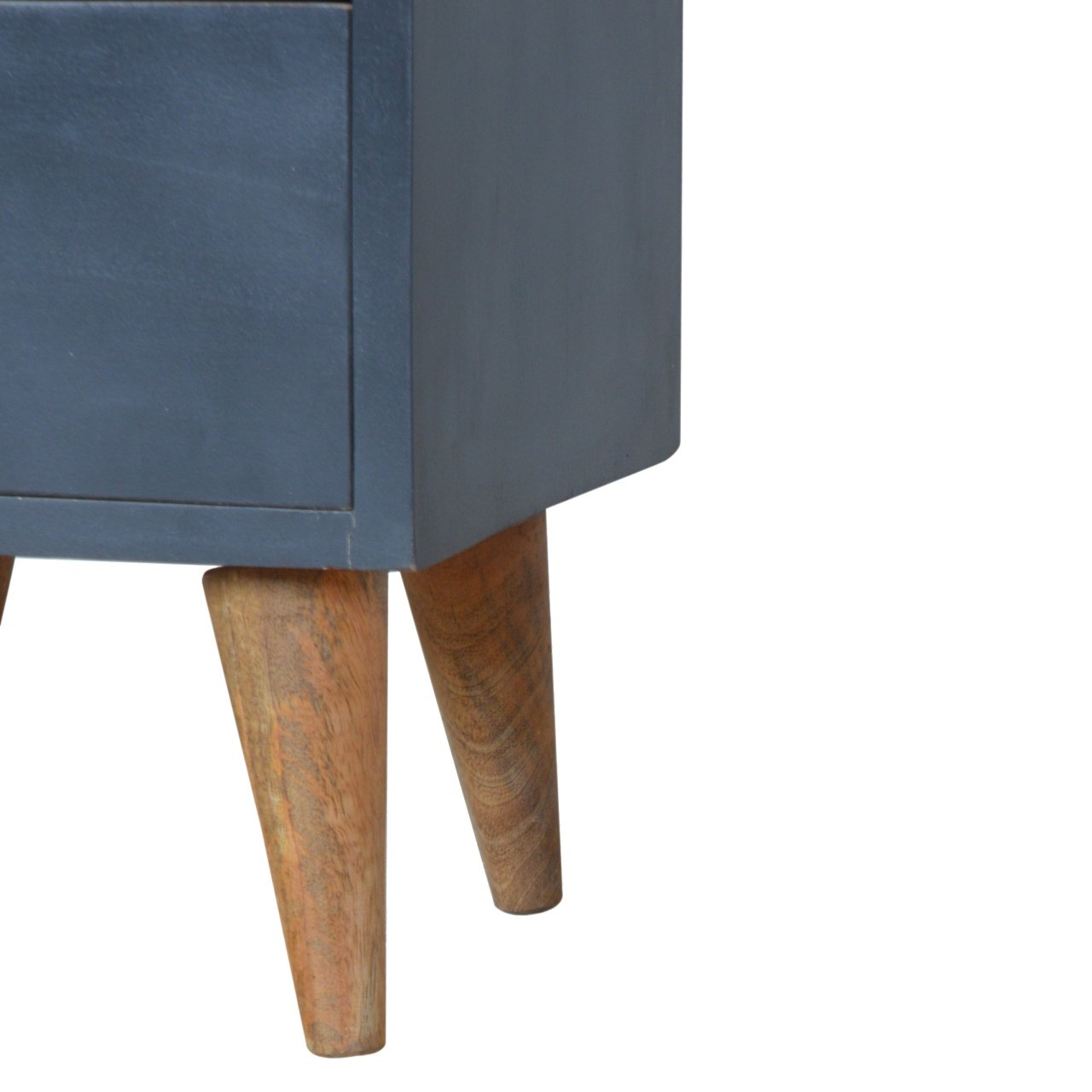 Szafka nocna z litego drewna mango – czarna, 35 cm — model IN974 - obrazek 4