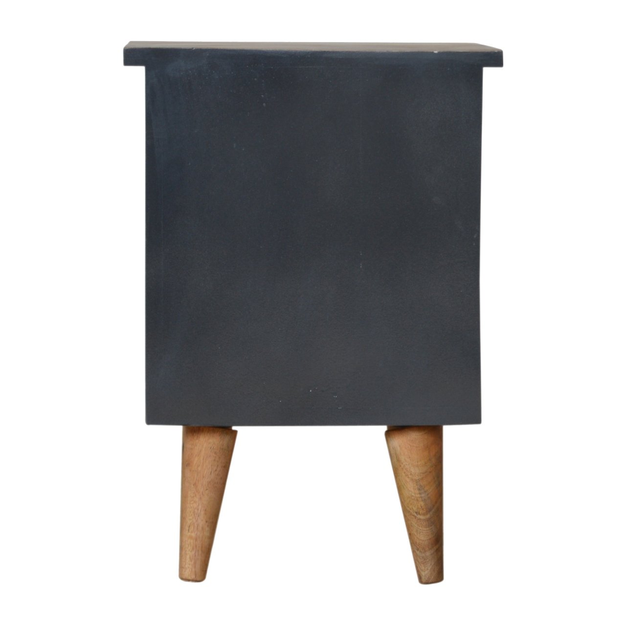 Szafka nocna z litego drewna mango – czarna, 35 cm — model IN974 - obrazek 8